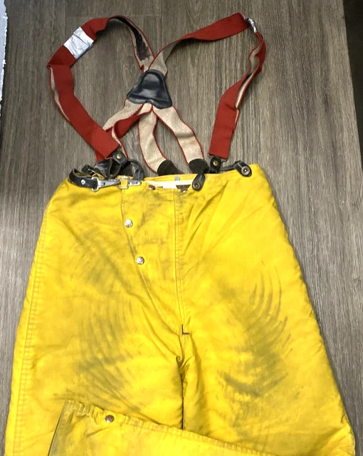 Vintage 1980's Body Guard Turnout Firefighter Pant Gear Aramid Nomex Size 32x30