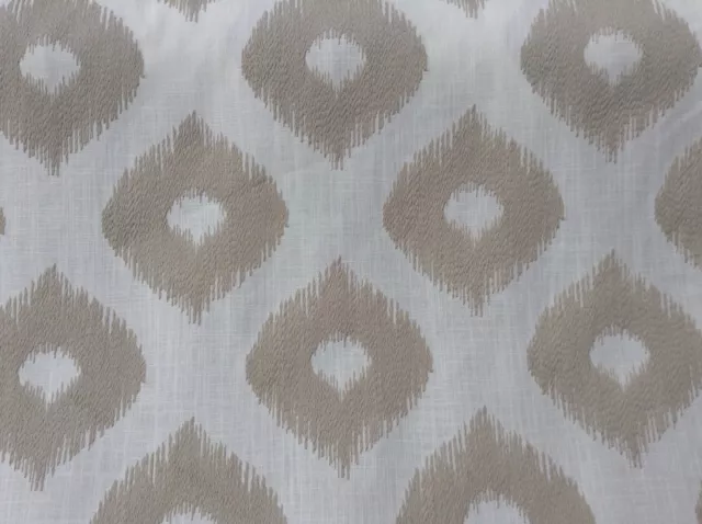 Austin Natural Stone Embroidered Linen 140cm wide Curtain/Upholstery Fabric