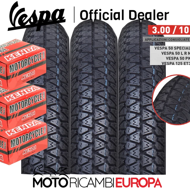 Tre Gomme 3 00 10 300 10 Piaggio Vespa Special Hp Pk 50 + Camere D'aria