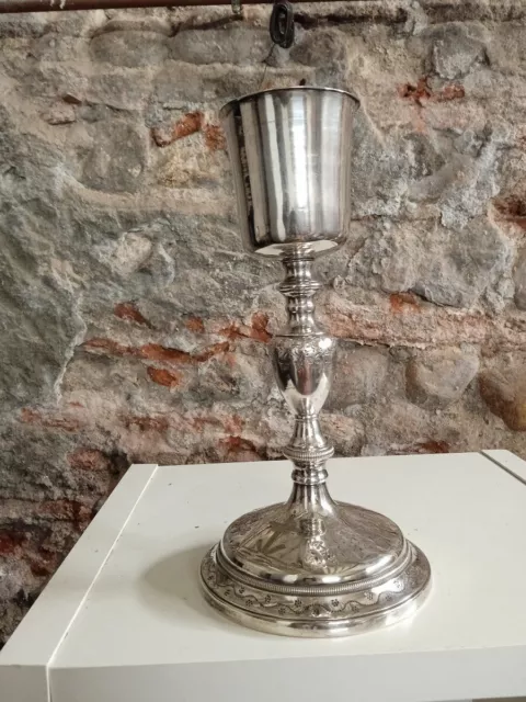 Antique French Sterling Silver 950 Chalice Silver Plated Foot Hallmarked 19th C