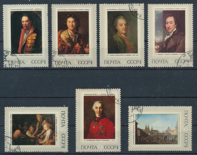 Briefmarken-Set Sowjetunion 1972 'Russische Malerei' – Komplettausgabe 4011-4017, Postfrisch MNH, Für Sammler