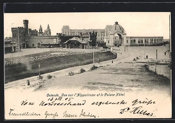 CPA Ostende, Vue sur l´Hippodrome et le Palace Hotel
