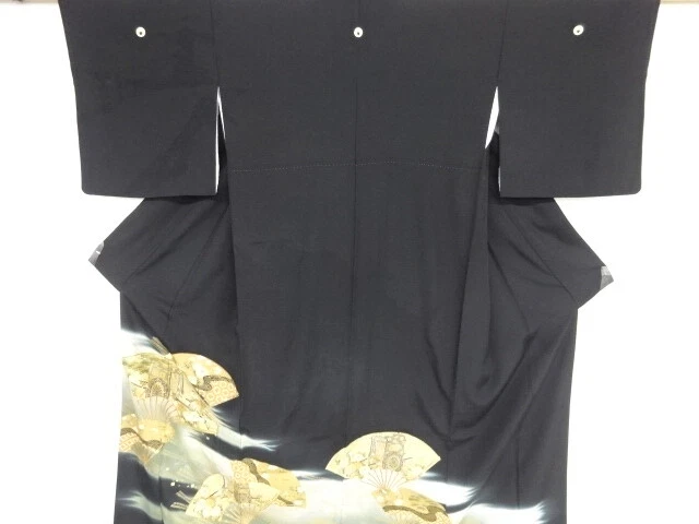 45657# Japanese Kimono / Antique Tomesode / Embroidery / Carriage & Floral P