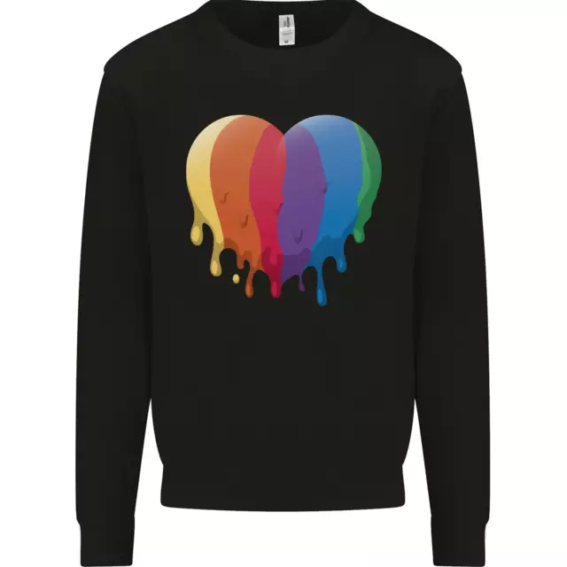 Gay Pride LGBT Heart Mens Sweatshirt Jumper