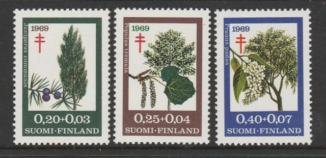 FINLAND - 1969 TUBERCULOSIS Relief Fund set of 3 MNH - Trees & Foliage  / Flora