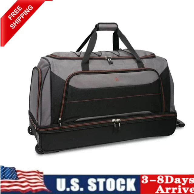 30 In Rolling Wheeled Drop-Bottom Duffel Bag Carry On Luggage Travel Suitcase US