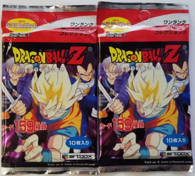 2 Packs Factory Sealed Dragon Ball Z Heroes Collection Series 1 Artbox DBZ Goku