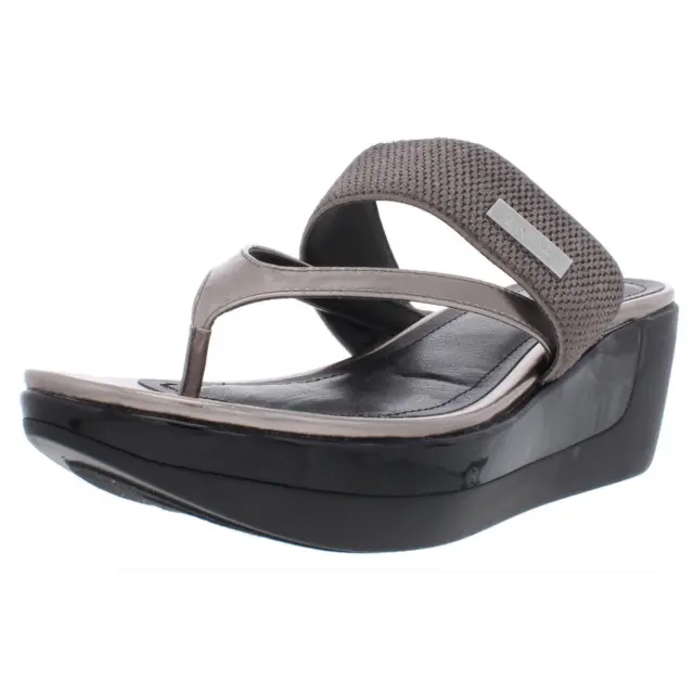 Kenneth Cole Reaction Womens Pepea Cross Patent Wedge Sandals Shoes BHFO 7740