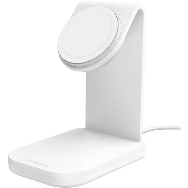 OtterBox Aluminum Charging Stand with MagSafe 15W - White + Cable & Wall Plug