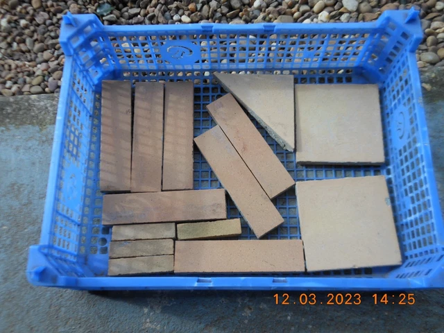 14 reclaimed antique Victorian quarry floor tiles red terracotta  *