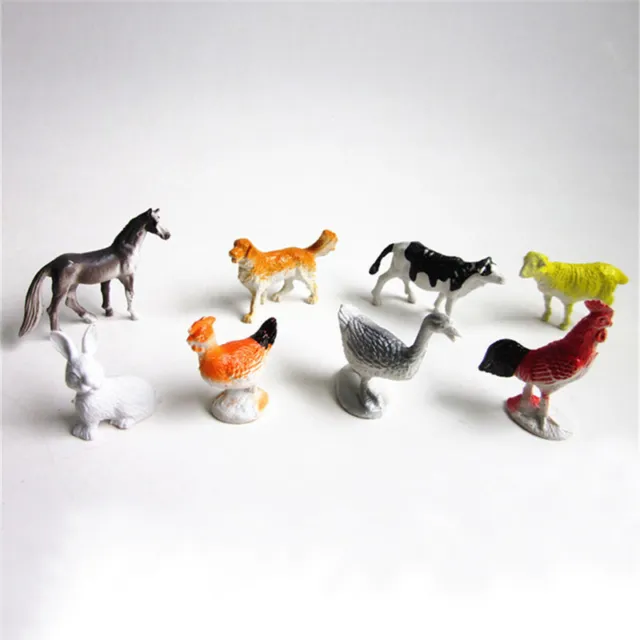 8pcs Farm Animals Models Figure Set Toys Plastic Simulation Horse Dog Kids G  GF