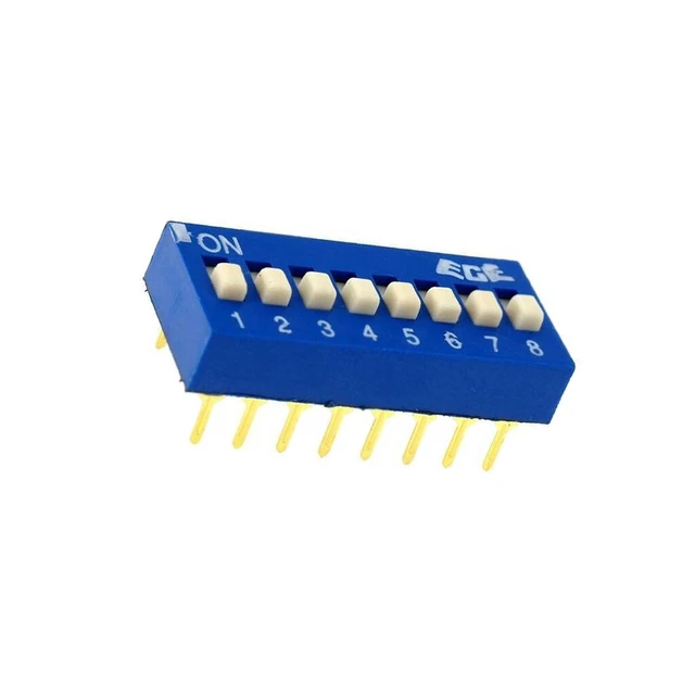 EDG108S Schalter: DIP-SWITCH Anzahl Sektionen: 8 ON-OFF 0,025A/24VDC ECE