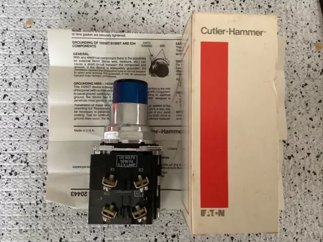 Cutler-Hammer 10250T Blue  Push Button Operator Nib