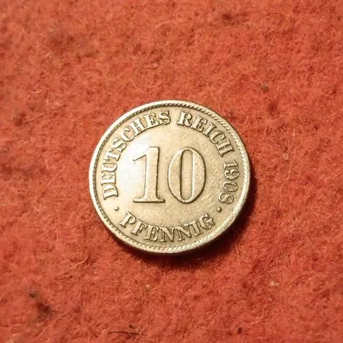 10 Pfennig 1908 Deutsches Kaiserreich Wilhelm II.