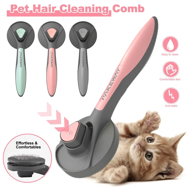 Pet Dog Cat Clean Grooming Self Cleaning Slicker Brush Massage Hair Remover Comb