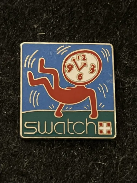 Rare Pin’s Swatch Keith Haring 1986 ARGENTÉ