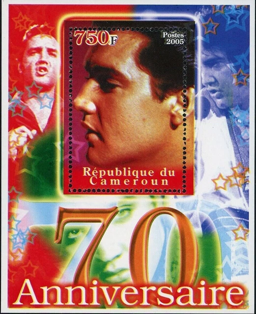 CAMEROON ELVIS PRESLEY Rock n' Roll Singer Famous Star Souvenir Sheet