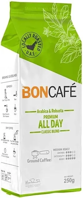 BonCafé TUTTO IL GIORNO miscela classica 250 gm caffè macinato | spedizione gratuita in tutto il mondo