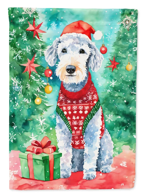 Bedlington Terrier Christmas Flag Garden Size DAC3356GF