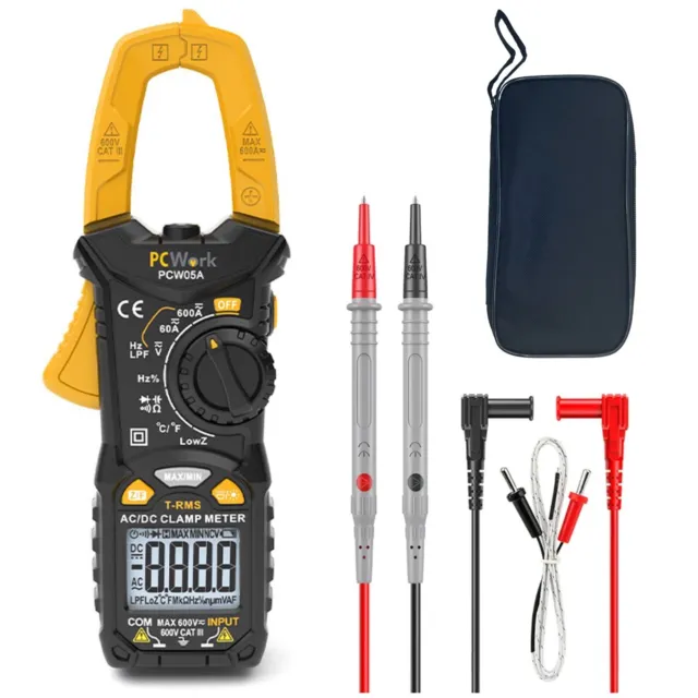 Stromzange 600A AC DC Gleichstromzange Zangenmultimeter Strommesszange PCW05A