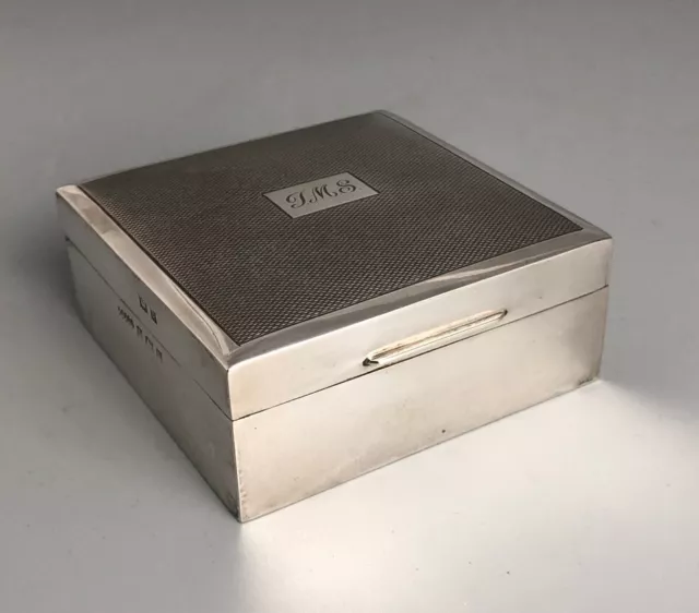 Art Deco Style Solid Silver Cigarette Box Birmingham 1966 ELZX