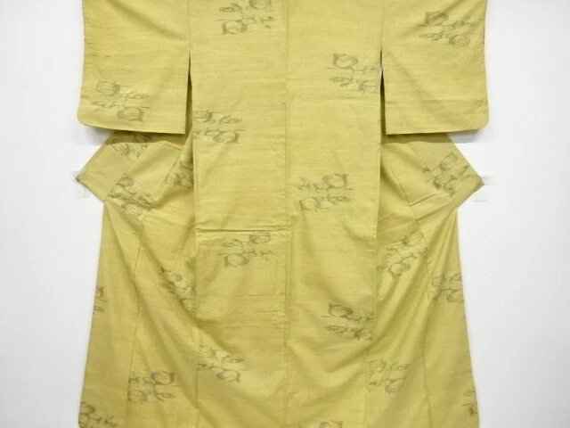 6862601: Japanese Kimono / Antique Kimono / Tsumugi / Woven Abstract Pattern