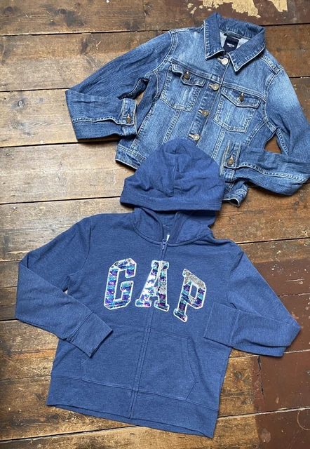 Pacchetto ragazze Gap età 12 anni giacca denim paillettes con cappuccio 12-13