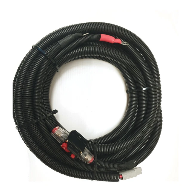 8 B&S x 6m with 50a Manual Reset Fuse, 50a Anderson Style Plug 10mm Ring