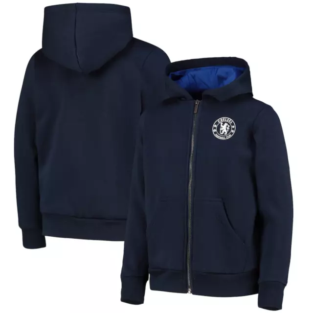 Felsea felpa con cappuccio da calcio per bambini (taglia 10-11y) blu navy con cerniera - nuova