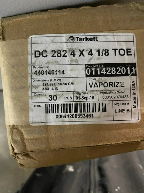 Tarkett DC-282 4x48"1/8 30PCs RUBBER COVE BASE W/Toe Color-VAPORIZE