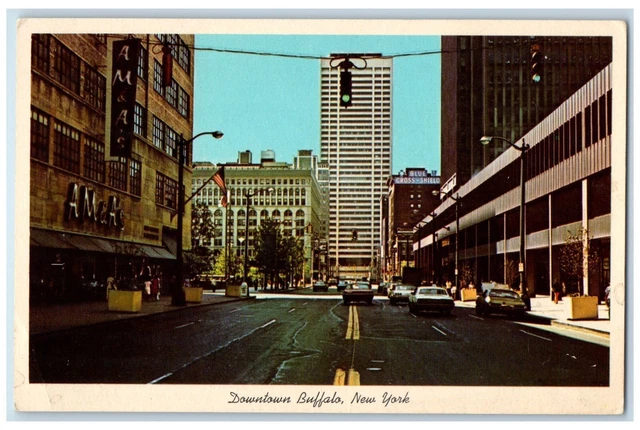 c1960's Main Place Mall, Marine Midland Bank, Downtown Buffalo NY Postcard