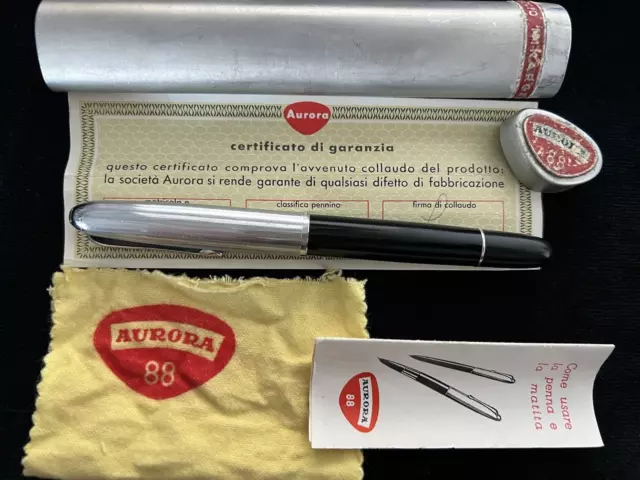 AURORA 88 penna stilografica Nikargenta a pistone fondo grigio SCRIVE vintage
