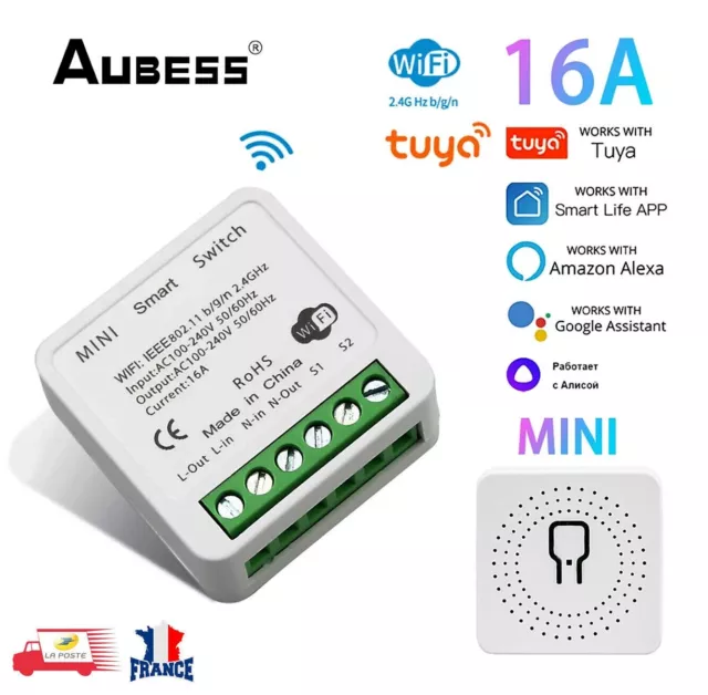 WIFI Module d'interrupteur d'éclairage intelligent 16A MINI SMART SWITCH Tuya