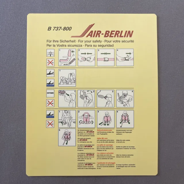 AirBerlin Boeing 737-800 Safety Card