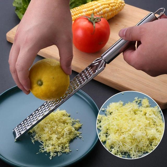 Nuovissimo strumento grattugia lunga grattugia limone 1 pezzo 32 x 2,5 cm acciaio inox