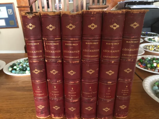 6 Vol Set French Pedro Beltran Geographie Universelle Malte Brun Huot Atlas