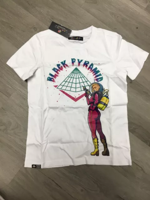 Black Pyramid By Chris Brown White Multicolor “Space”Size Medium Kids Shirt New