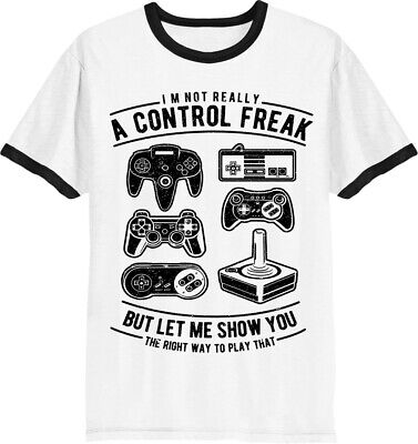 Gamer Control Freak Funny tshirt Ringer Mens T-Shirt