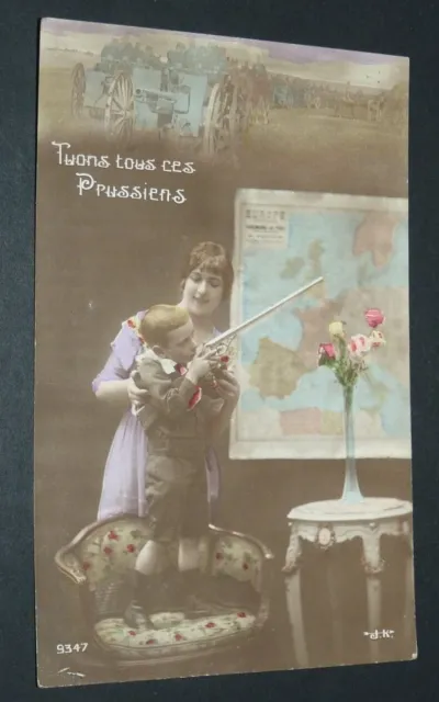 Cpa Carte Postale Guerre 14-18 1915 Patriotique Tuons Tous Ces Prussiens Enfant