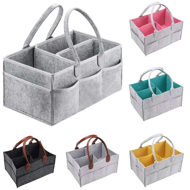 Grey Felt Changing Handbag Kids Wipe Storage Organizer Nappy Diaper Bag