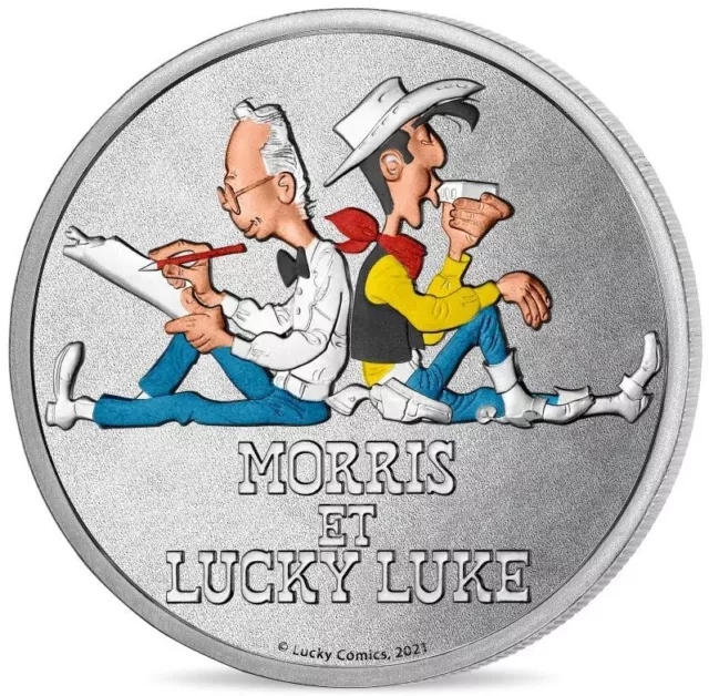Medaille Touristique Collector Monnaie de Paris Colorisée Morris et Lucky Luke !