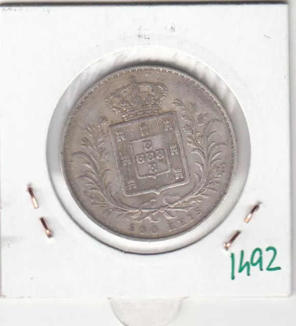 Cr1492 Moneda Portugal 500 Reis 1888 Ludovicus I Plata Mbc- 19 2