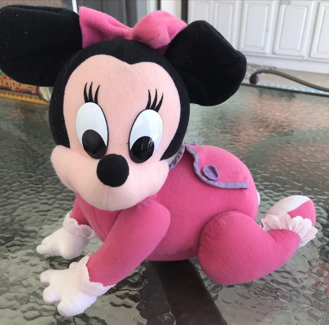 Mattel Disney 1995 Baby Touch N Crawl Crawling Electronic Minnie Mouse Toy Doll