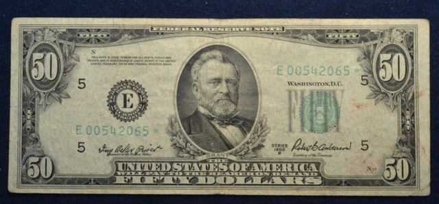 1950 B Series $50 Federal Reserve Star * Note Fr.2109-E*