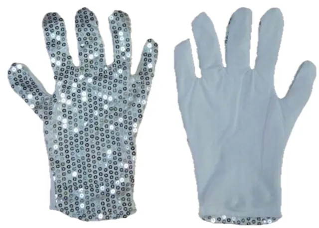 # Michael Jackson 80s King of Pop Silver Sequin Glove Mens Costume Accessory