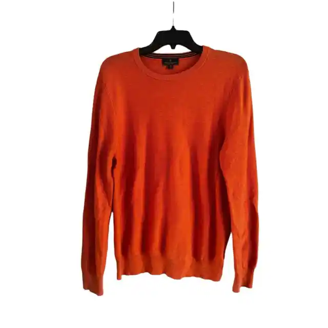 Brooks Brothers Supima Cotton Sweater Size M Orange Crew Neck