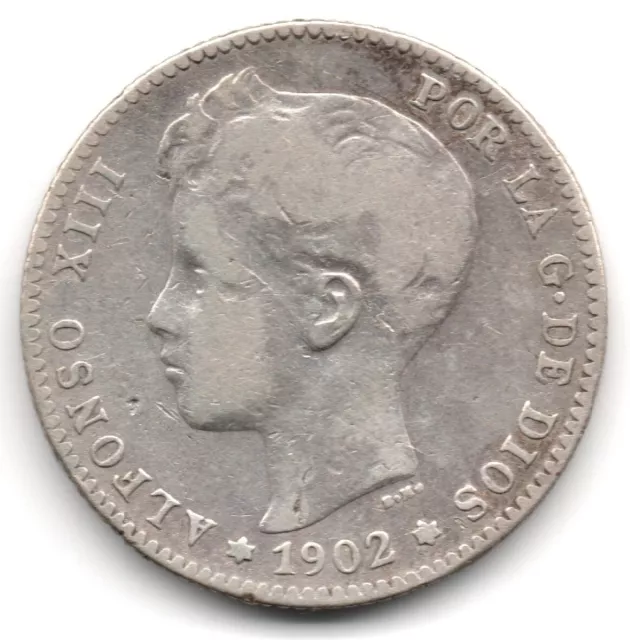 Spain - silver Peseta 1902 - Alfonso XIII (1886-1931)