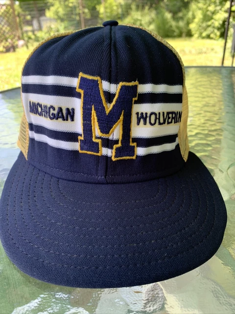 Vintage 70’s AJD Super Stripe Hat Michigan Wolverines SnapBack  Trucker  USA