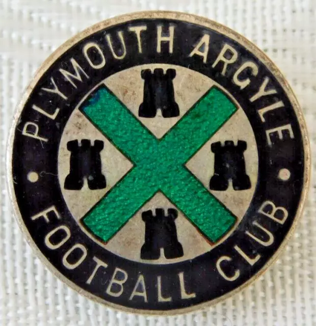 Vintage Plymouth Argyle Fc Football Club Supporters Enamel Buttonhole Badge