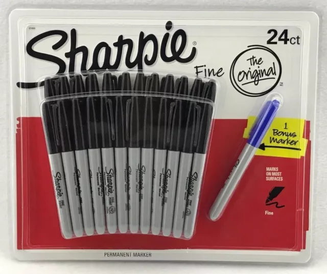 NEW Bulk Pack 24 / 48 / 72 Bulk Pack Sharpie Pen Fine Tip Black Permanent Marker